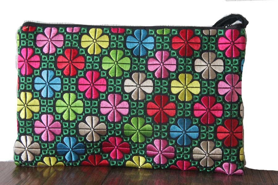 Sac Organisateur E-WEICHEN Fourre-tout Art - Violet Gris Fleuri - Plusieurs Poches